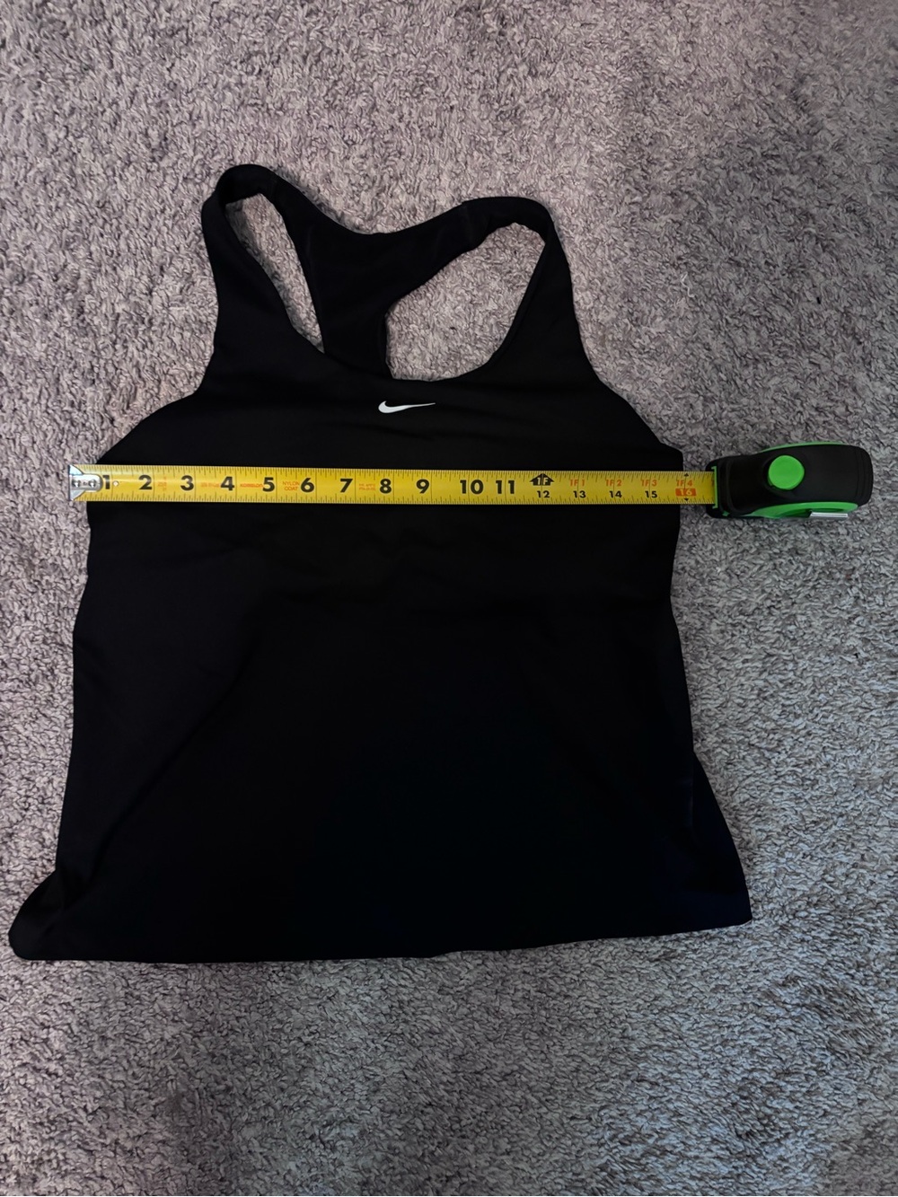 ⚡️FLASH SALE Nike Black Racerback Tank w White Swoosh & build in bra. Size Large - Picture 6 of 8